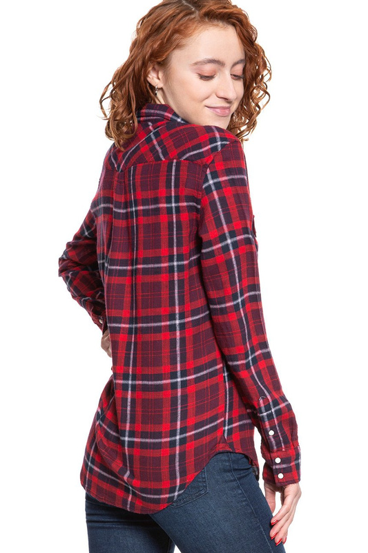 KOSZULA DAMSKA LEE REGULAR WESTERN WARP RED L46CPUKG 112110875