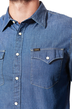 KOSZULA JEANSOWA MĘSKA LEE WESTERN SHIRT DEEP INDIGO L644BIPS 112115464