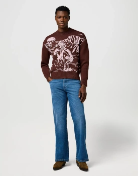 MESKIE SPODNIE WRANGLER LOOSE BOOT SKY BREEZE 112371340