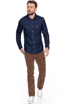 KOSZULA JEANSOWA MĘSKA WRANGLER WESTERN DENIM SHIRT DRY INDIGO W59421DZ0 112129744
