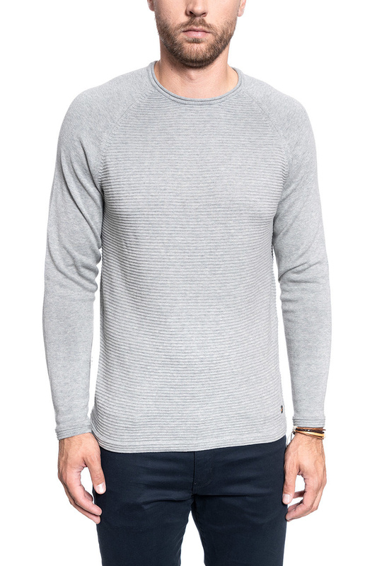 SWETER MĘSKI MUSTANG Emil C Structure MID GREY MELANGE 1008255 4140