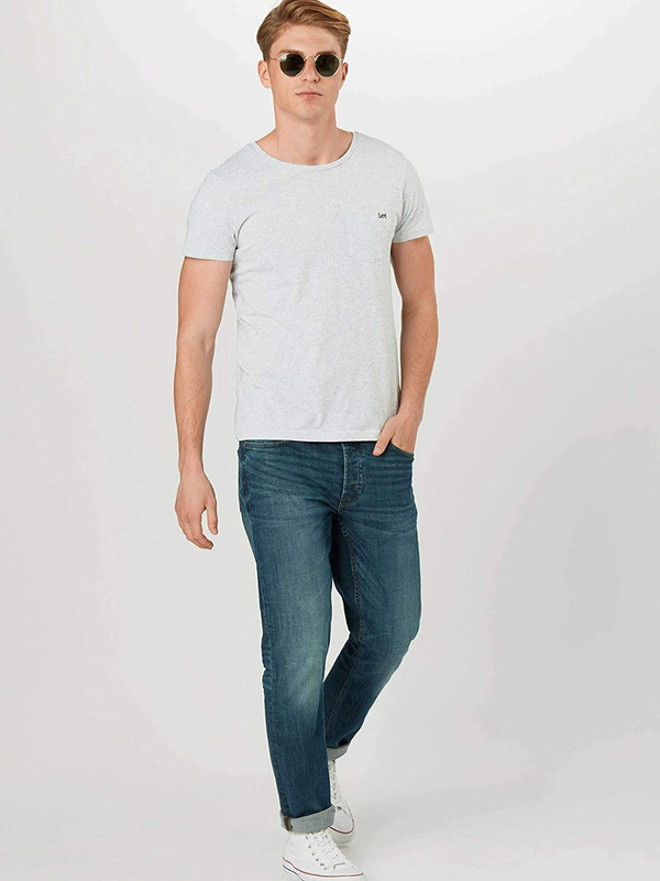 MĘSKI T-SHIRT LEE LEE POCKET TEE SHARP GREY MELE L65YBC03 112116266