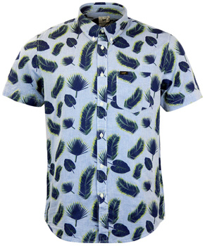 LEE MĘSKA KOSZULA  SS BUTTON DOWN ILLUSION BLUE L886FD85