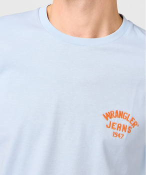 MESKA KOSZULKA WRANGLER SMALL LOGO TEE NIAGARA MIST 112362908