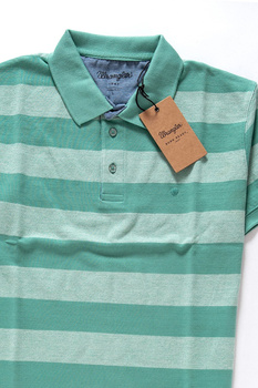 WRANGLER S/S BOLD STRIPE POLO BERYL GREEN W7A33KBS4