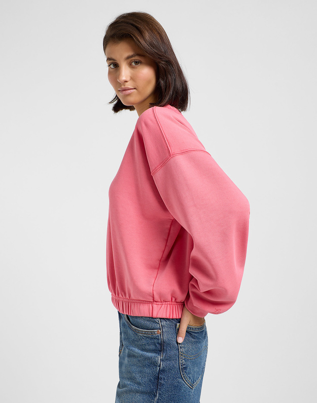 DAMSKA BLUZA LEE SLEEVE DETAIL SWEATSHIRT LYCHEE 112363495