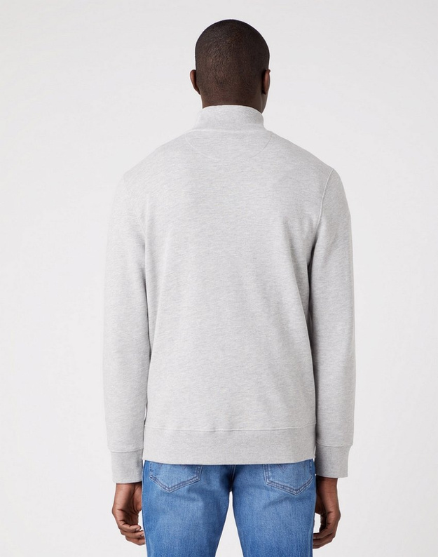 WRANGLER FUNNEL NECK ZIP MĘSKA BLUZA LOGO MID GREY W663HAX37 112320239