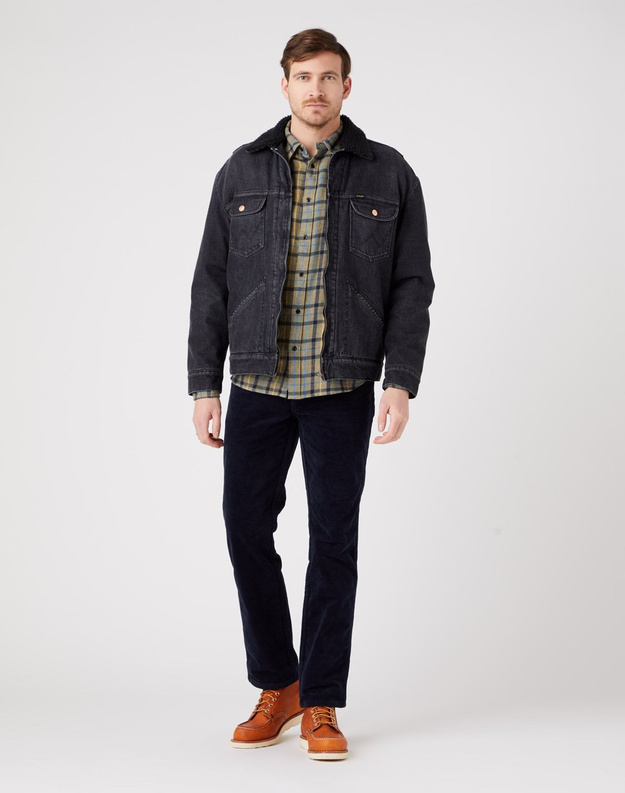 WRANGLER TEXAS MĘSKIE SPODNIE SZTRUKSOWE SZTRUKSY NAVY W121A2114 112320064