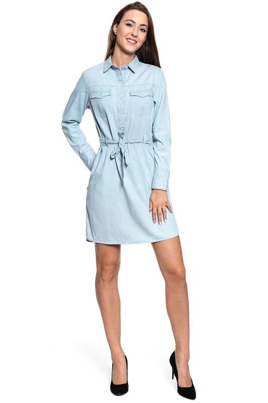 DAMSKA SUKIENKA LEE DENIM DRESS FADED BLUE L50ZBISQ 112111459