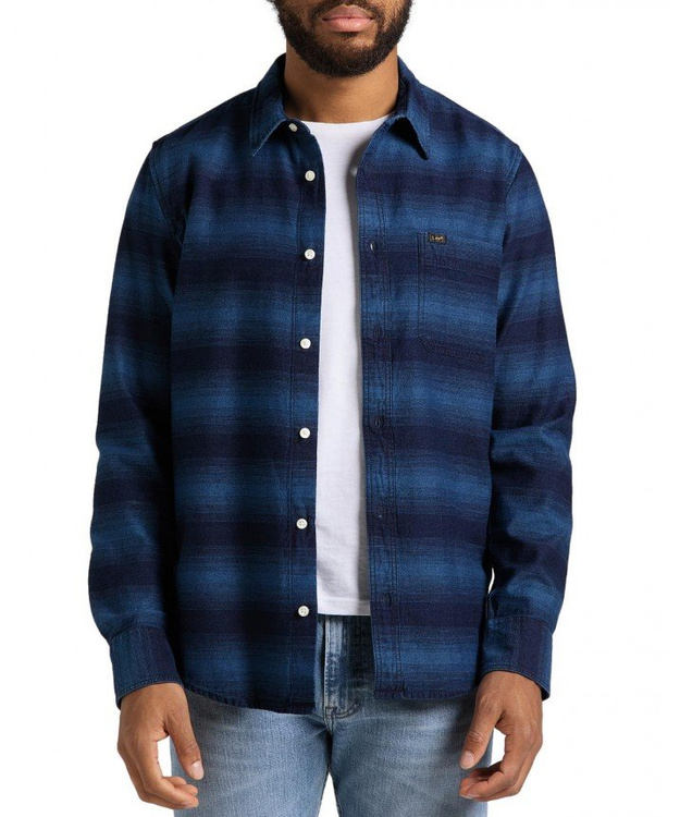 LEE LEESURE SHIRT MĘSKA KOSZULA W PASKI INDIGO L66NOQDK 112145383