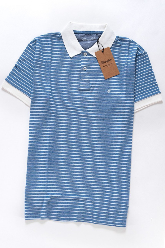 WRANGLER S/S STRIPE POLO WRANGLER BLUE W7A34KW05