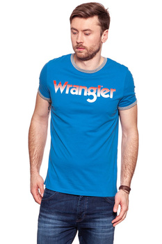 KOSZULKA WRANGLER LOGO RINGER TEE DEEP WATER W7B68FQDF 112131528