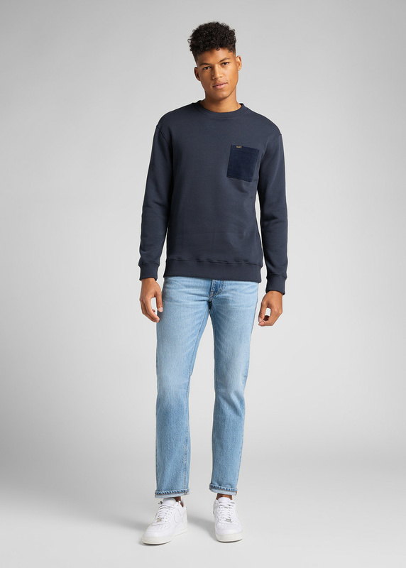 MĘSKI BLUZA KLASYCZNA LOGO LEE CREW CORD SWS SKY CAPTAIN L83FTJHY 112140933