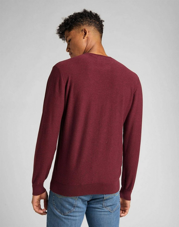 LEE BASIC CREW KNIT MĘSKI SWETER KLASYCZNY FIRED BRICK L83IKHTM 112140951