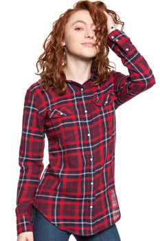 KOSZULA DAMSKA LEE REGULAR WESTERN WARP RED L46CPUKG 112110875