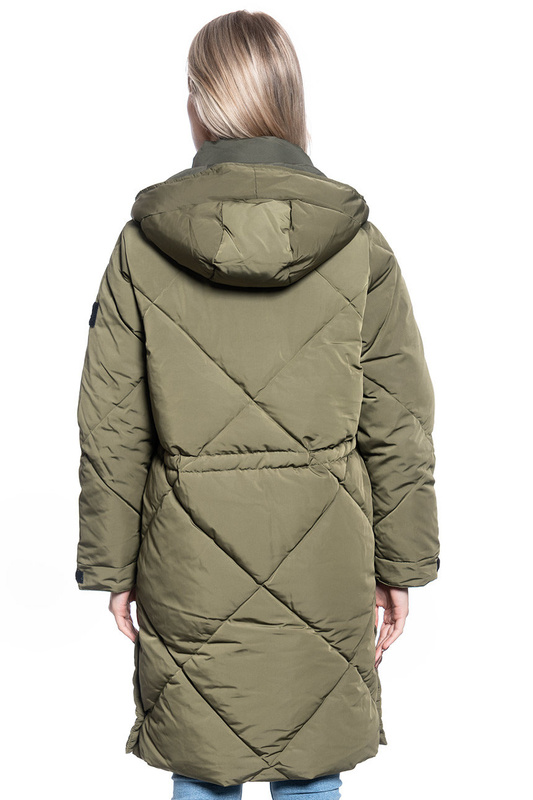 DAMSKA KURTKA ZIMOWA LEE ELONGATED PUFFER OLIVE GREEN L56FMKNX 112113036