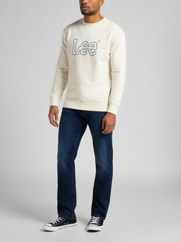 MĘSKA BLUZA MATERIAŁOWA LEE BASIC CREW LOGO SWS ECRU L80XSPNQ 112121572