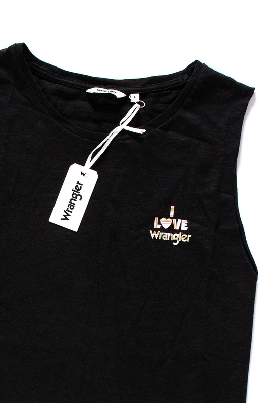 WRANGLER T SHIRT DAMSKI CUT OFF TANK BLACK W701REA01 112130897