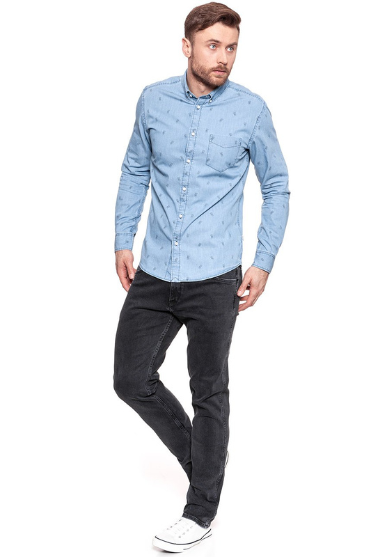 KOSZULA JEANSOWA MĘSKA WRANGLER LS 1PKT BUTTON DOWN INDIA INK W58835PKE 112129614