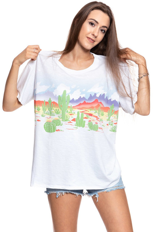 WRANGLER T SHIRT DAMSKI OVERSIZE TEE WHITE W7009EA12 112130870
