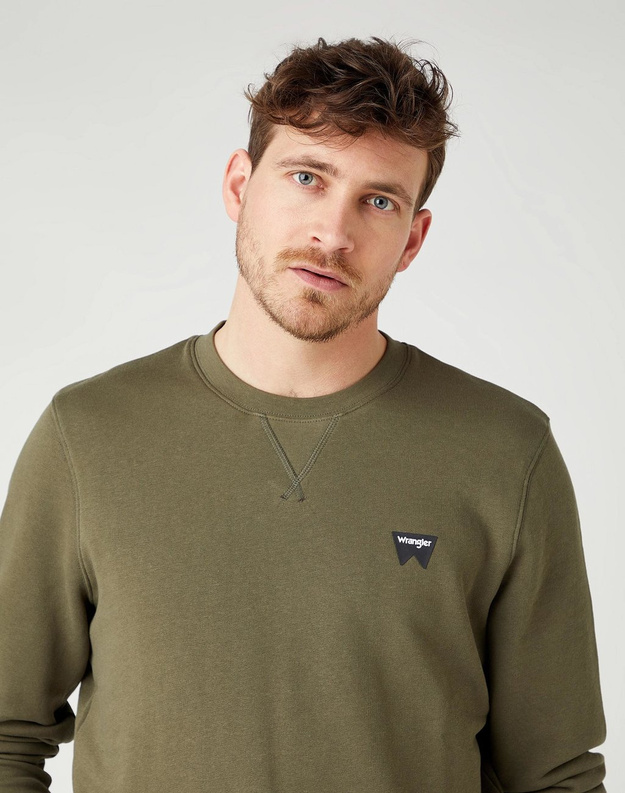 BLUZA MĘSKA WRANGLER SIGN OFF CREW IVY GREEN W6589HAIX 112141470