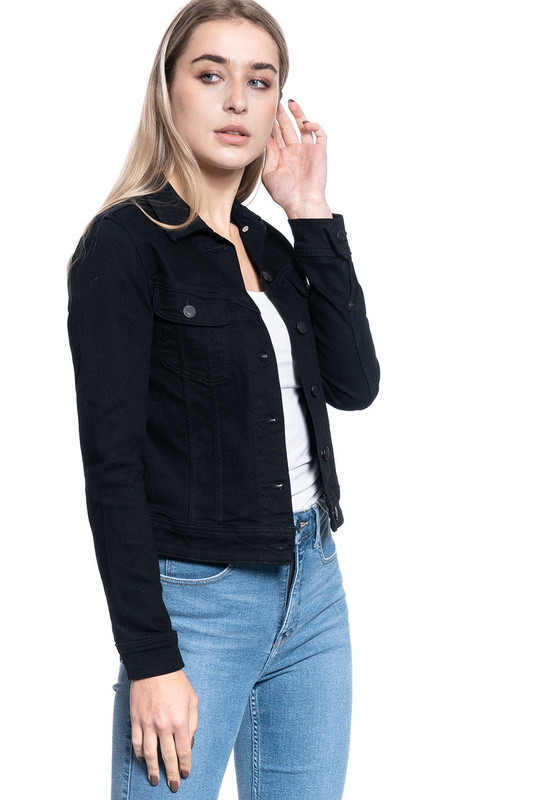 DAMSKA KURTKA JEANSOWA LEE SLIM RIDER BLACK RINSE L541PI47 112112700
