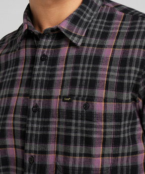 LEE LEESURE SHIRT MĘSKA KOSZULA W KRATĘ WASHED PURPLE L66NJETZ 112144281