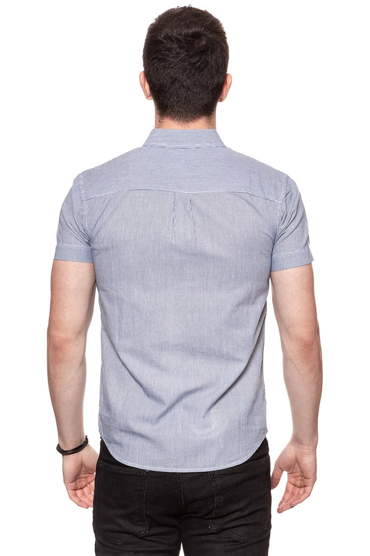 KOSZULA MĘSKA KRÓTKI RĘKAW WRANGLER SS 1 PKT SHIRT PEACOAT BLUE W58604M49 112129484