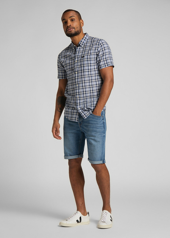 KOSZULA MĘSKA LEE BUTTON DOWN SS WASHED BLUE L886KZLR 112123673