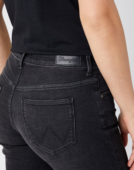 DAMSKIE SPODNIE JEANSOWE WRANGLER SLIM BLACK FLOWER W28LLBXTX 112141292