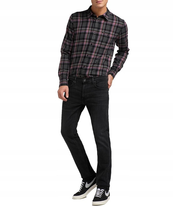 LEE LEESURE SHIRT MĘSKA KOSZULA W KRATĘ WASHED PURPLE L66NJETZ 112144281