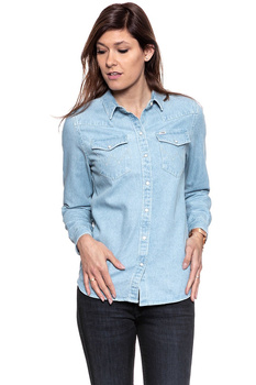 KOSZULA JEANSOWA DAMSKA WRANGLER BOYFRIEND DNM SHIRT BLEACH W500BLW9E 112129240