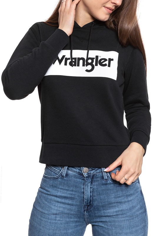 BLUZA WRANGLER LOGO HOODIE BLACK W6N4HA100 112130793