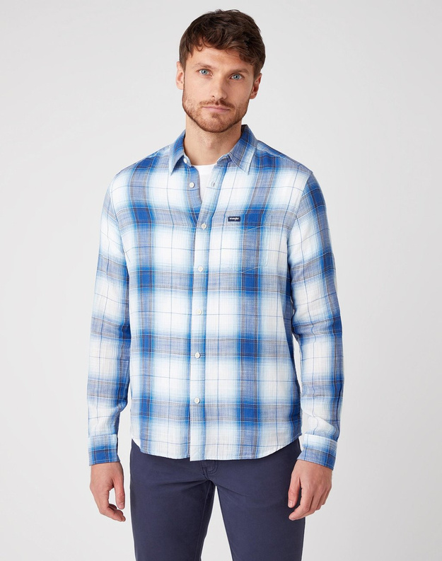 KOSZULA MĘSKA WRANGLER LS 1PKT SHIRT WHITE W5A16B989 112129966