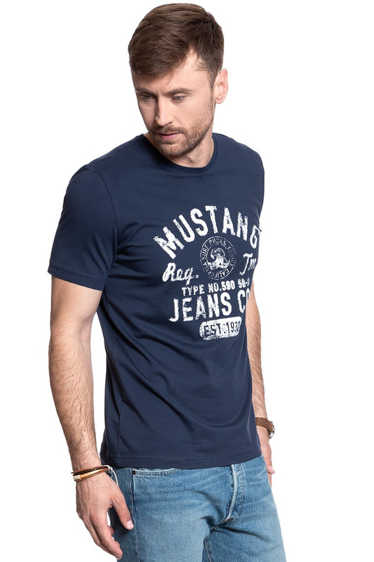 MUSTANG T SHIRT Print Tee MOOD INDIGO 1007520 5228
