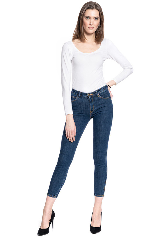 DAMSKIE SPODNIE JEANSOWE LEE Scarlett High Zip STONE TRAVIS L31BMOBJ 112107036