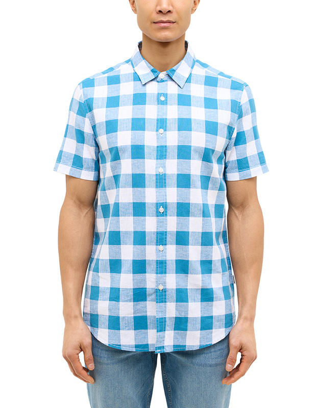 Męska koszula Mustang Style Berkeley Blue Big Vichy Check 1016471 12737