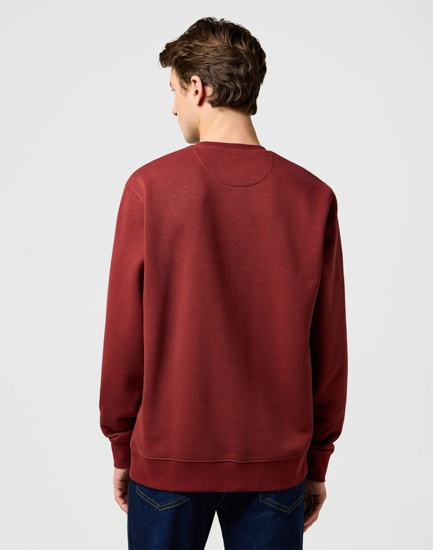 MESKA BLUZA WRANGLER SIGN OFF CREW FIRED BRICK 112371464