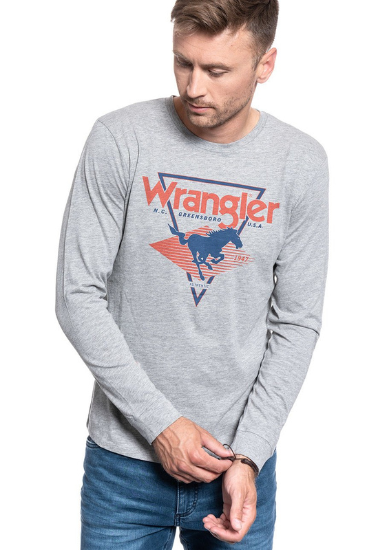 WRANGLER LS MODERN AMERICANA MĘSKA KOSZULKA LONGSLEEVE MID GREY MEL W7G0D3X37 112131822