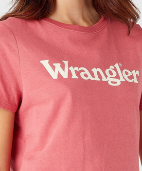 WRANGLER REGULAR TEE DAMSKI T-SHIRT KOSZULKA LOGO NADRUK HOLLY BERRY W7N4GHXGH 112146409