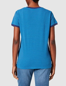 LEE STRIPE TEE RELAXED FIT DAMSKI T-SHIRT KOSZULKA LOGO DIPPED BLUE L43LAYLA 112109672