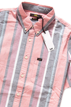 KOSZULA MĘSKA LEE BUTTON DOWN SS BURNED RED L886NULB 112123688