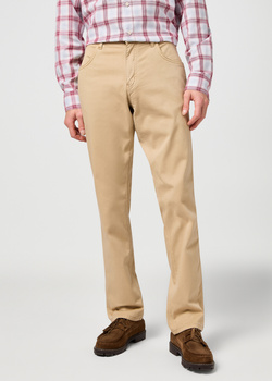 MESKIE SPODNIE MATERIALOWE WRANGLER GREENSBORO PLAZA TAUPE 112362345