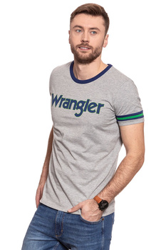 KOSZULKA WRANGLER INSERT LOGO T MID GREY MEL W7B28FK37 112131442
