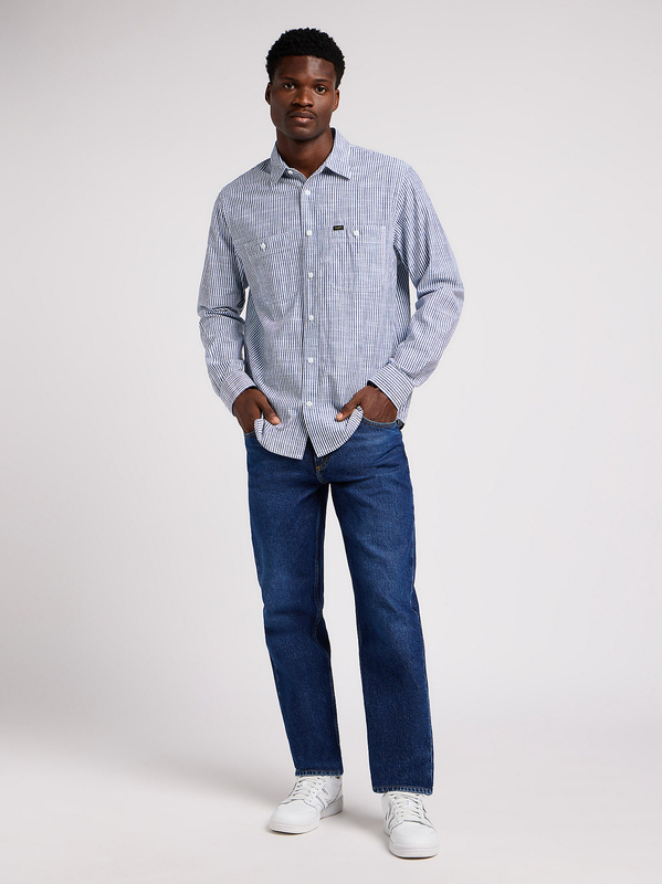 LEE MĘSKA KOSZULA LEE WORKER SHIRT 2.0 INDIGO HICKORY 112349939