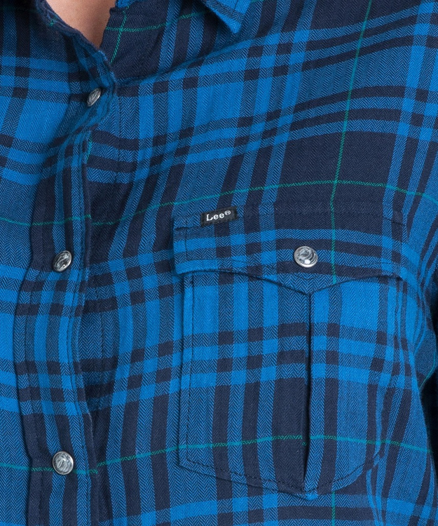 LEE WESTERN SHIRT DAMSKA KOSZULA MATERIAŁOWA W KRATĘ NIGHT SKY L46CPGSJ 112110866