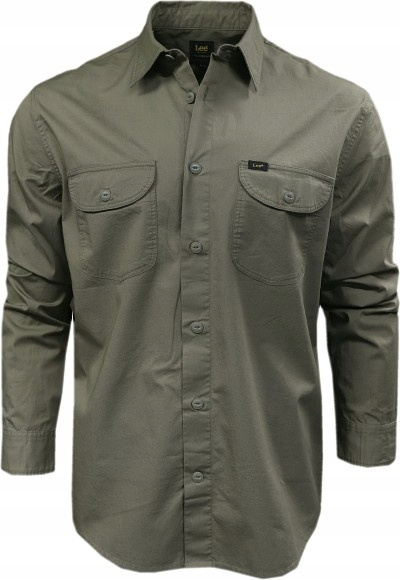 LEE WORKER SHIRT RELAXED FIT MĘSKA KOSZULA MATERIAŁOWA UTILITY GREEN L68HDNNG 112117122