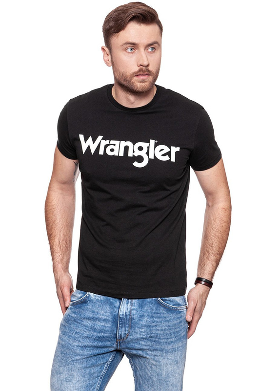 KOSZULKA WRANGLER SS LOGO TEE BLACK W7A86D301 112131287