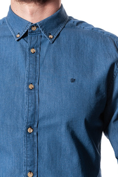 WRANGLER L/S BUTTON-DOWN SHIR MID INDIGO W57651H8E