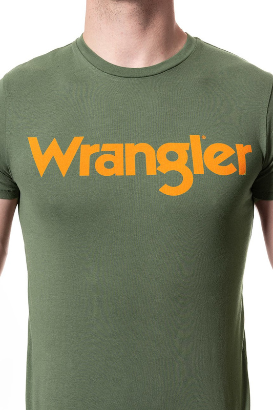KOSZULKA WRANGLER SS LOGO TEE OLIVINE W7A86D3FR 112131296